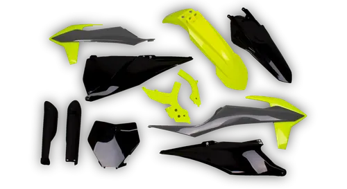 Plastics Kit - KTM - SX SX-F / XC XC-F - 2019-2022 - Full Kit - Black Fluo Yellow