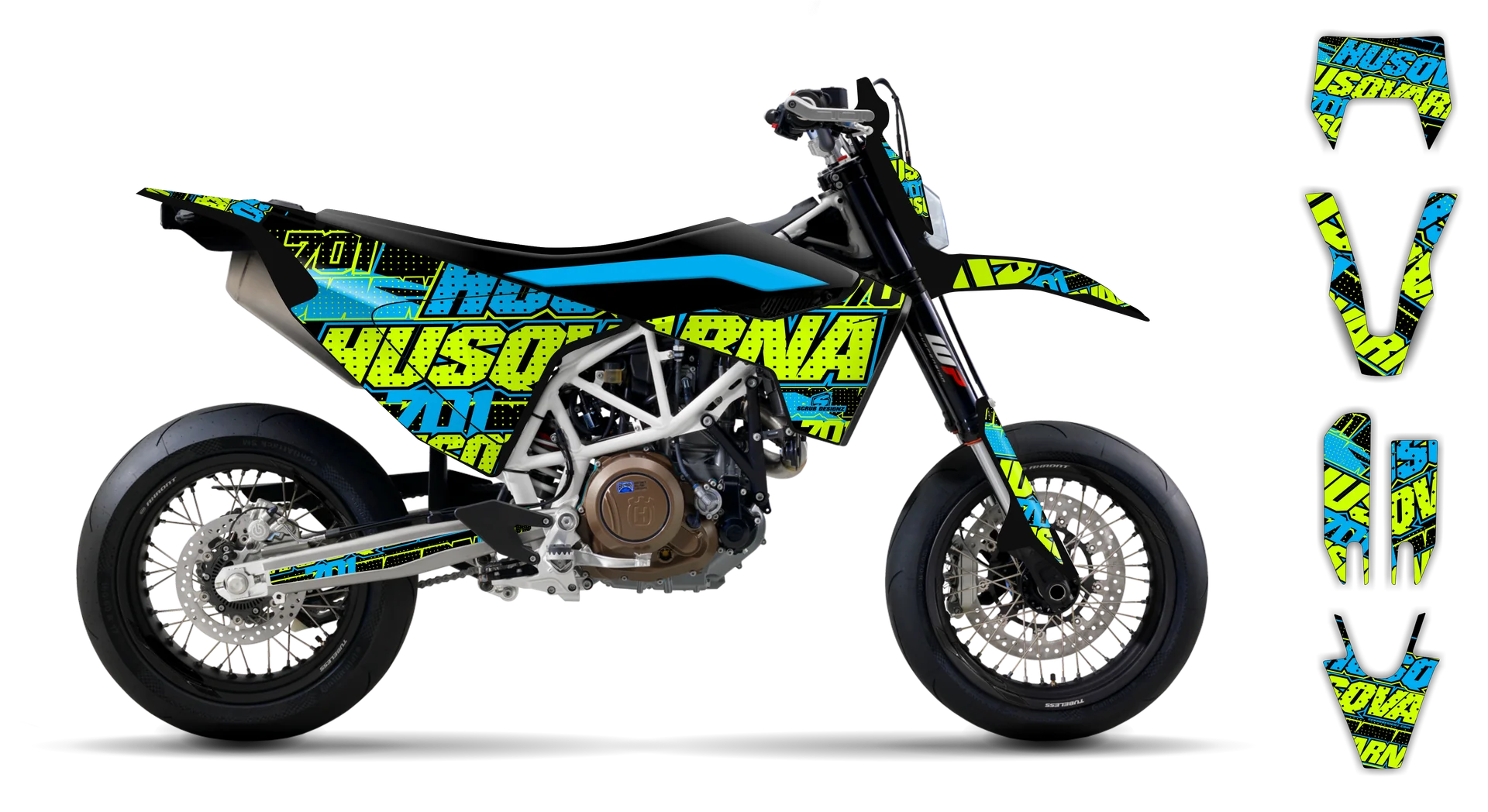 Graphics Kit - Husqvarna 14-> EN 701 - 2016-2024 - Fluo H-SE1084 - LE