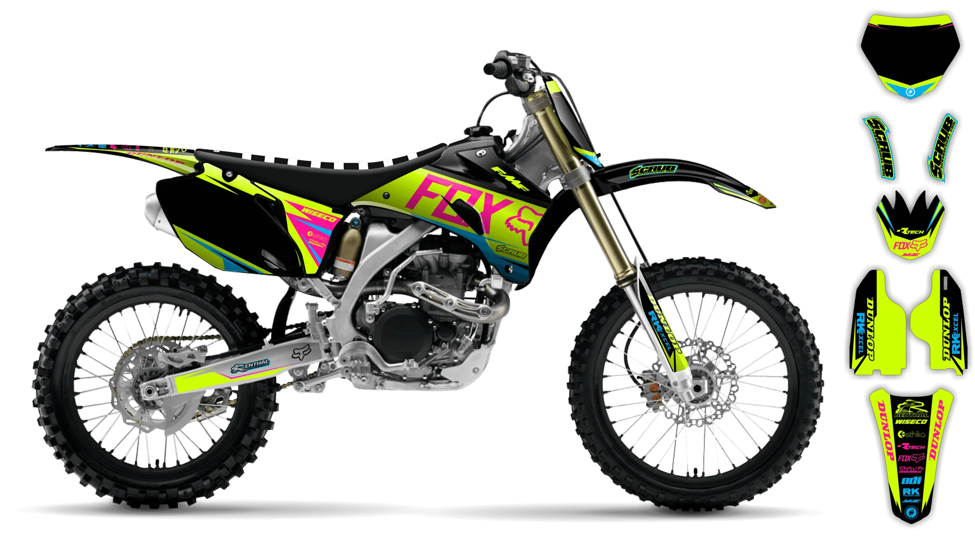Graphics Kit - Yamaha - YZ450F - 2008-2009 - Fluo Varnix - R1