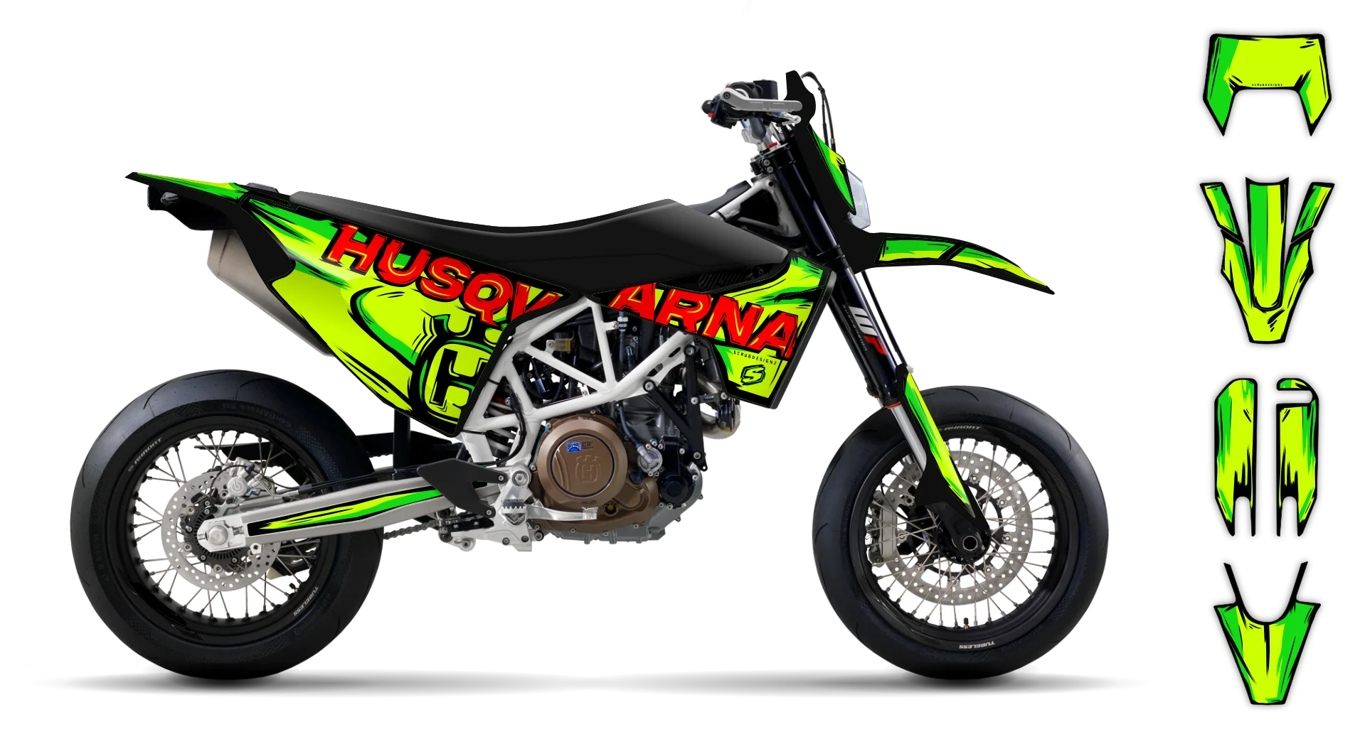 Graphics Kit - Husqvarna 14-> SM 701 - 2016-2024 - Fluo Artlex - LE