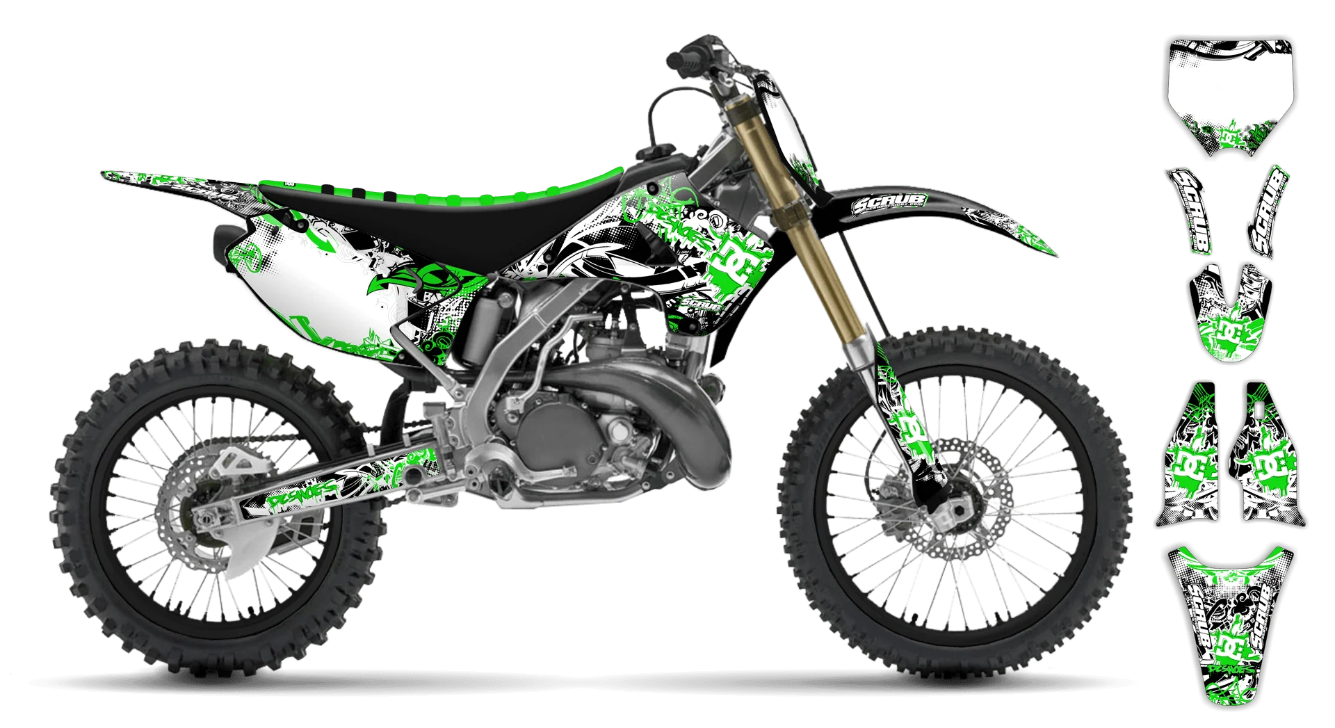 Graphics Kit - Kawasaki - KX 125 - 1994-1995 - Attack - LE