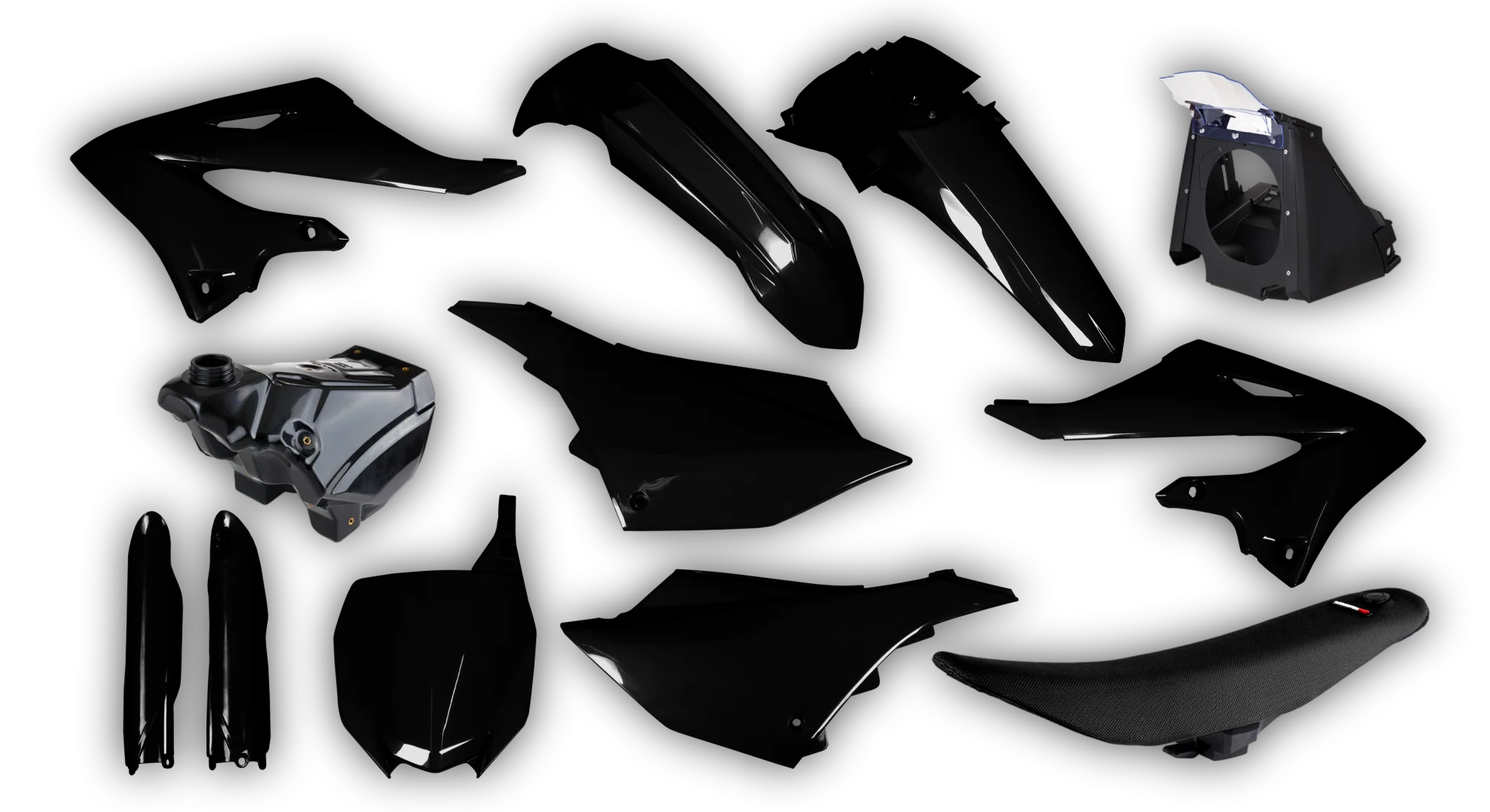 Plastics Kit - Yamaha - YZ 125 - 2008-2014 - Full Kit - Black Restyle
