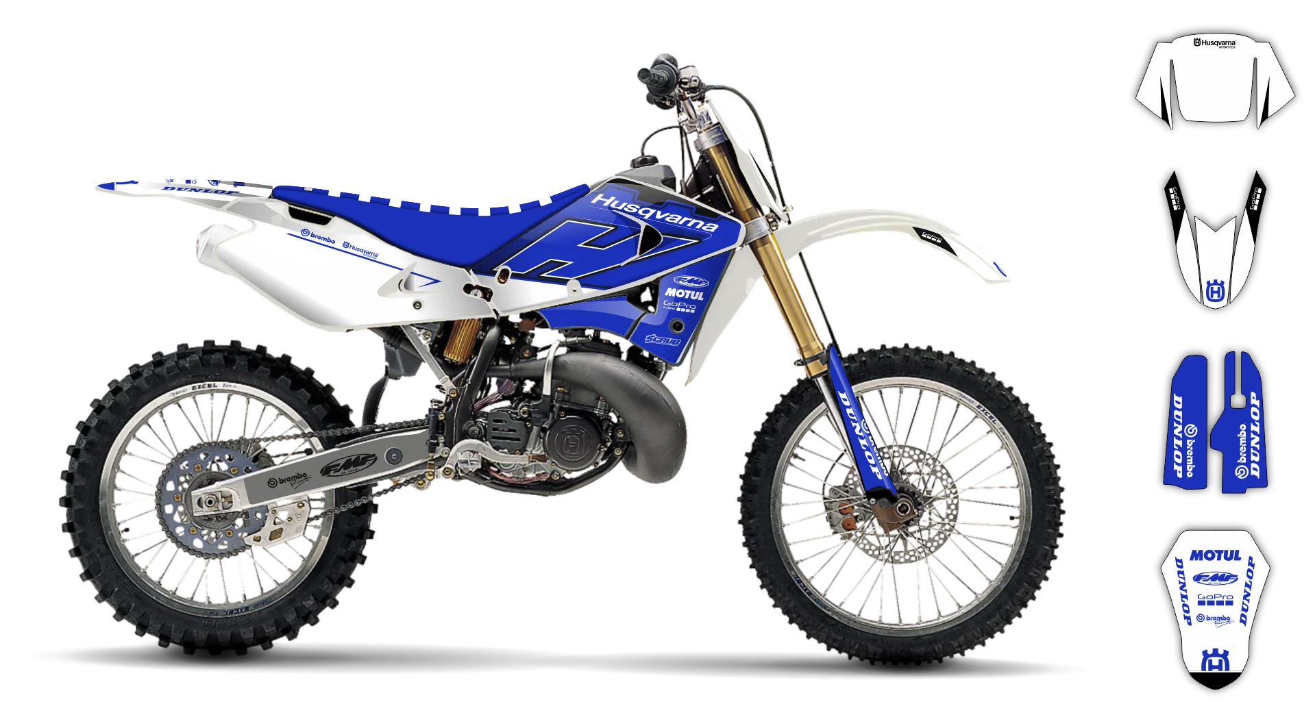 Graphics Kit - Husqvarna 97-04 - WR-125 - 1995-1996 - H-SE1120 - LE