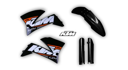 Plastics Kit - KTM - LC4 625-660 SMC - 2005-2008 - Full Kit - Black Replica 1