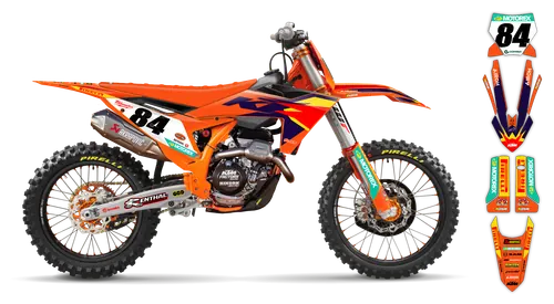 Graphics kit - KTM - SX SX-F / XC XC-F - 2005-2006 - Factory Replica 2024 - ST