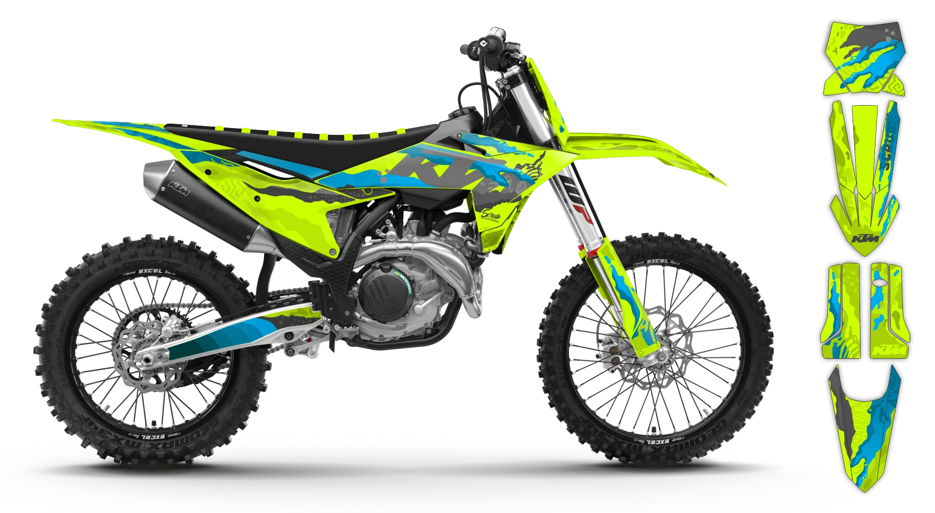 Graphics Kit - KTM - SX SX-F / XC XC-F - 2025 - Fluo Kaleido - LE