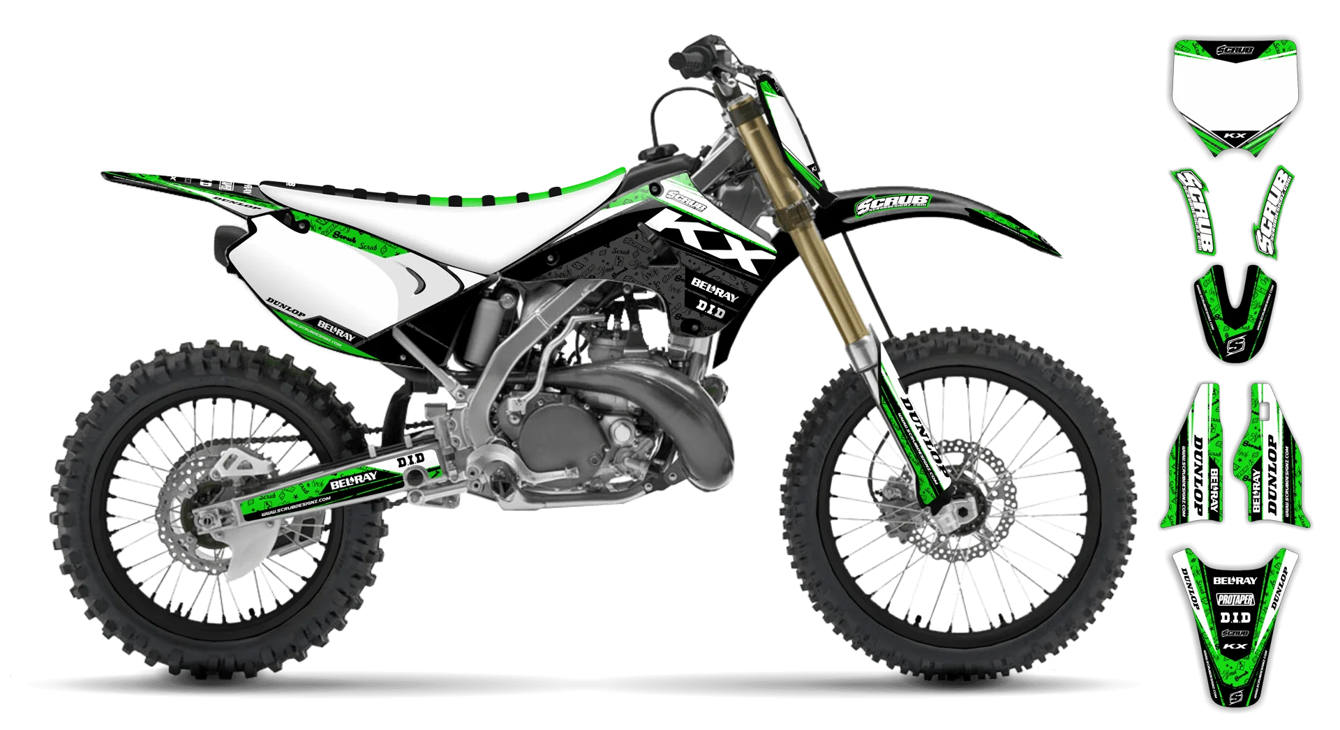 Graphics Kit - Kawasaki - KX 125 - 1994-1995 - Viper - LE