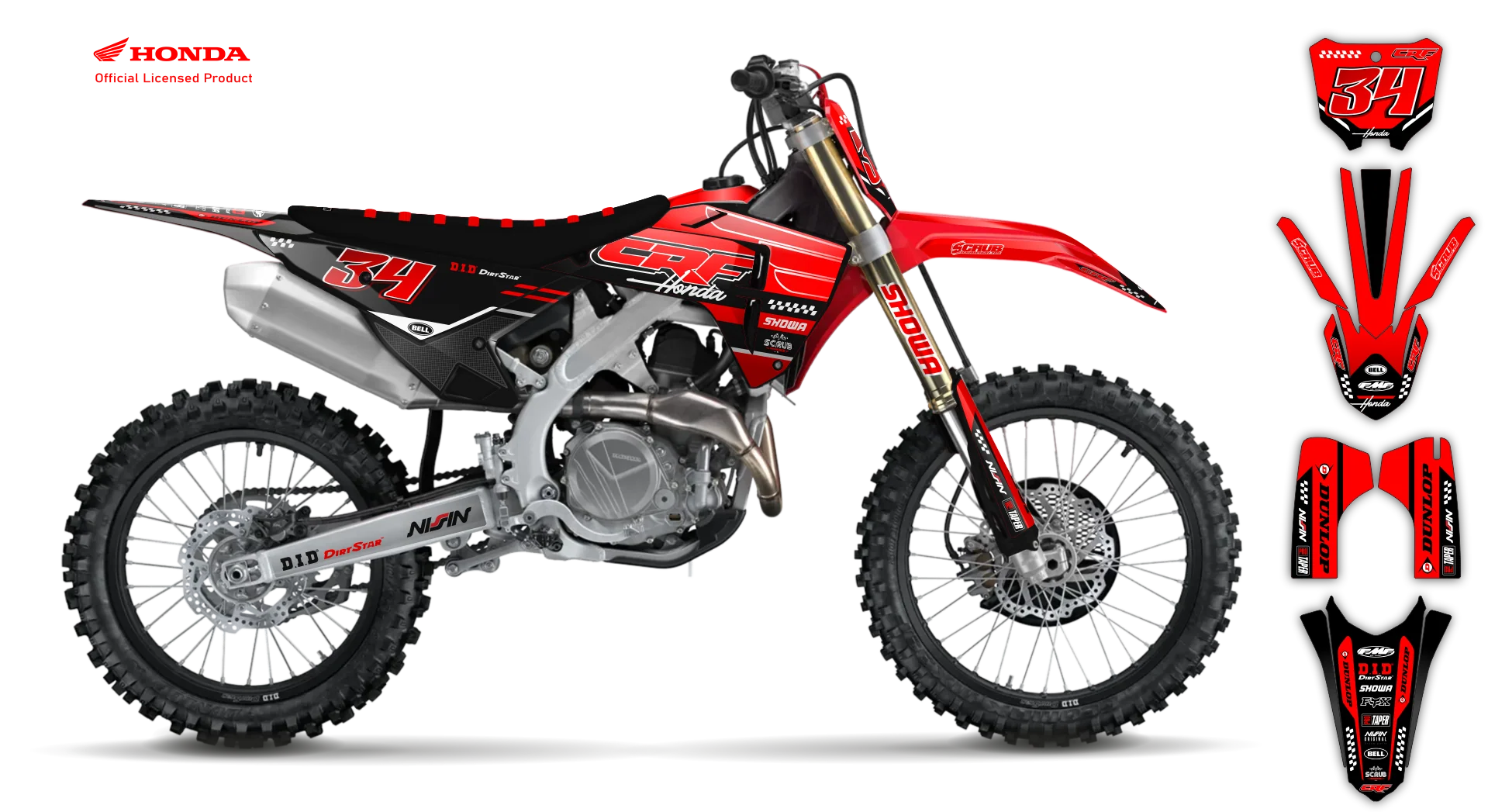 Graphics Kit - Honda - CRF 110 - 2019-2023 - Pitster - R2