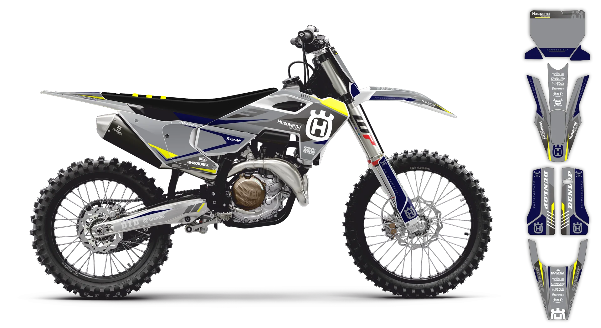 Graphics Kit - Husqvarna 14-> TC-FC-FX Series - 2023-2024 - Blind - R2