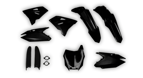 Plastics Kit - Suzuki - RM 125-250 Restyle - 2001-2003 - Full Kit - Black