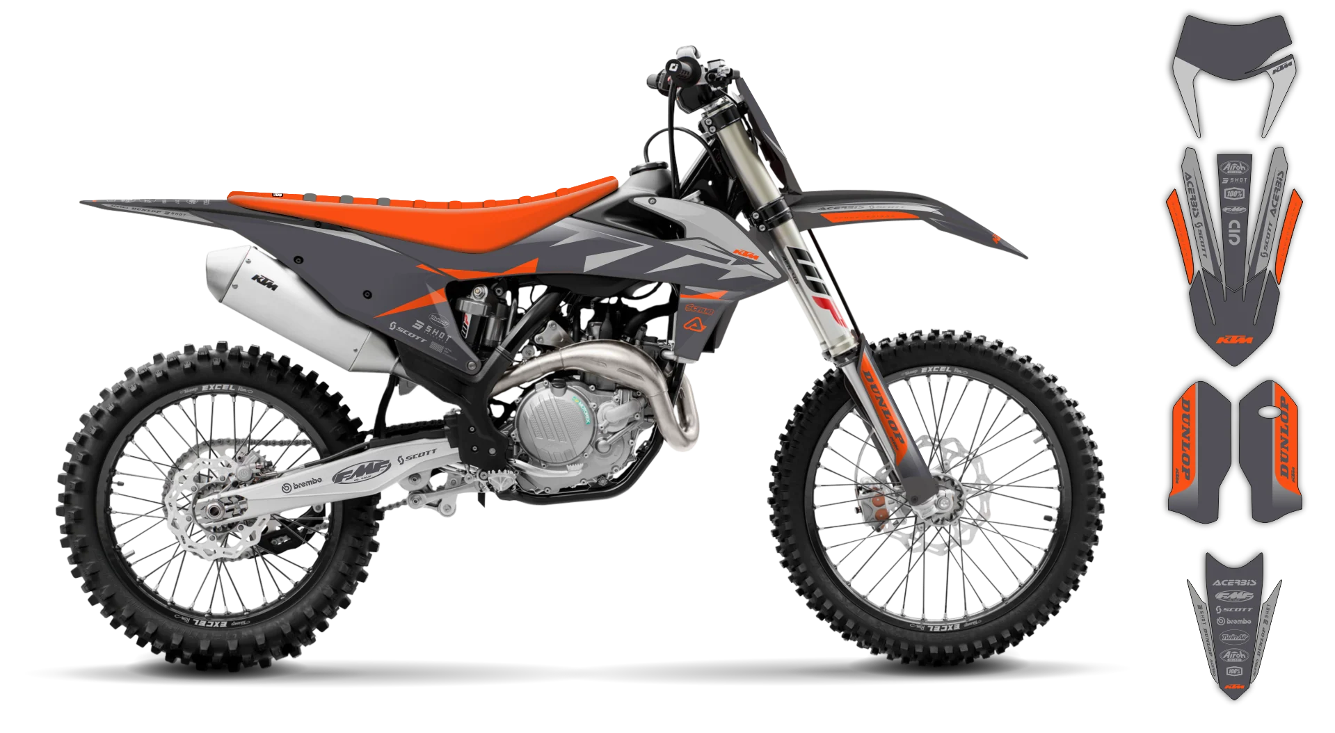 Graphics Kit - KTM - EXC EXC-F / XC-W XCF-W - 2020-2023 - K19 - R5