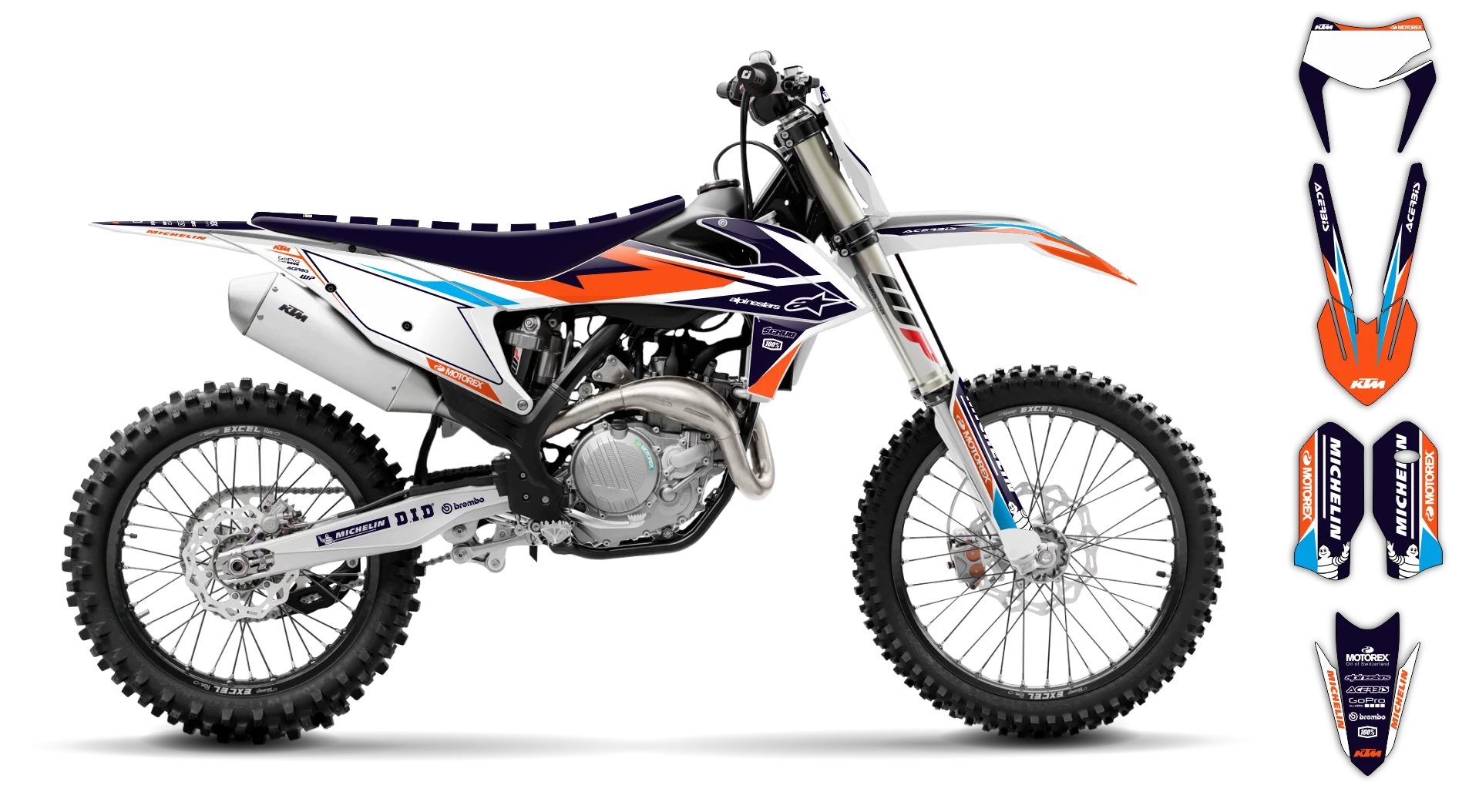 Graphics Kit - KTM - EXC EXC-F / XC-W XCF-W - 2020-2023 - K-SE1098 - R1
