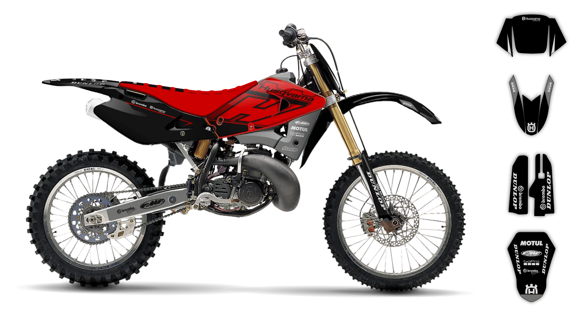 Graphics Kit - Husqvarna 97-04 - WR-125 - 1995-1996 - H-SE1120 - R2