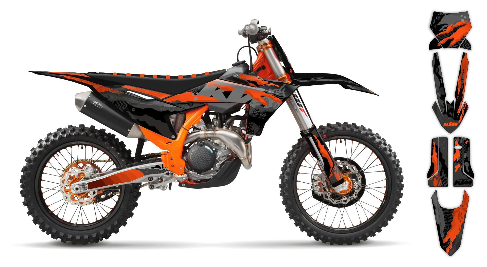 Graphics Kit - KTM - SX SX-F / XC XC-F - 2007-2010 - Kaleido - R2