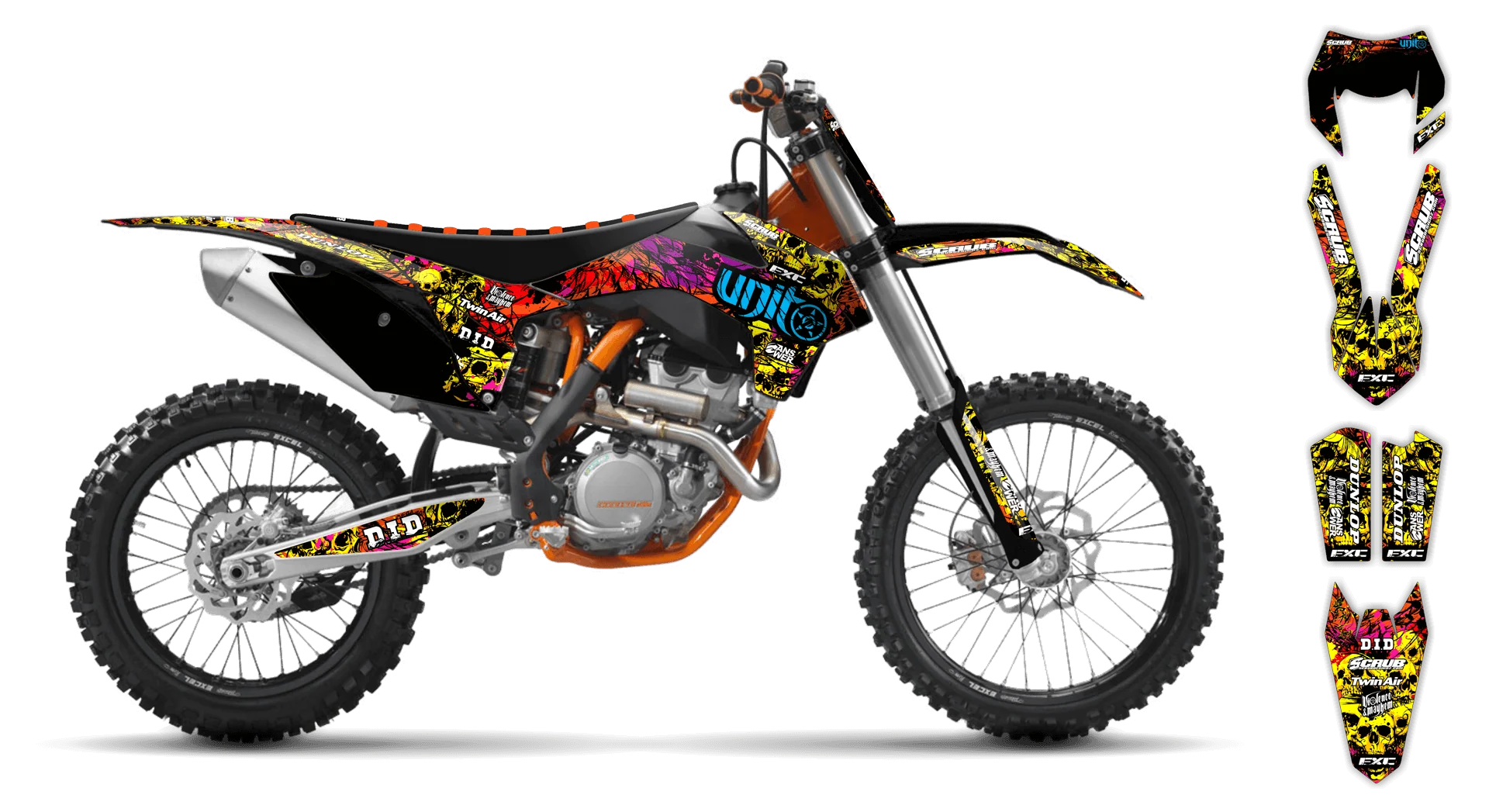 Graphics Kit - KTM - EXC EXC-F / XC-W XCF-W - 2012-2013 - Wasabi - LE
