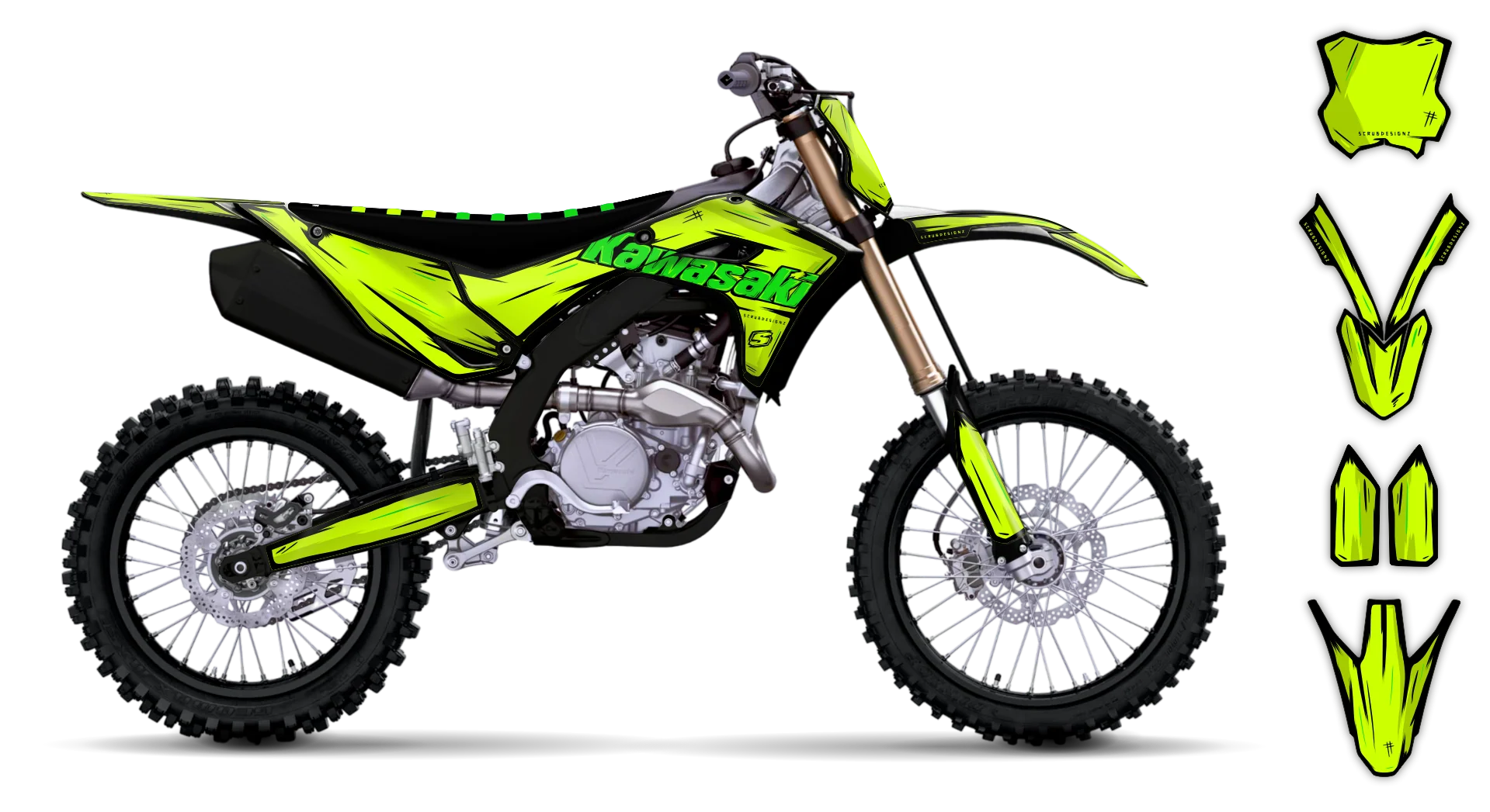 Graphics Kit - Kawasaki - KX 450F - 2024-2025 - Fluo Artlex - R1