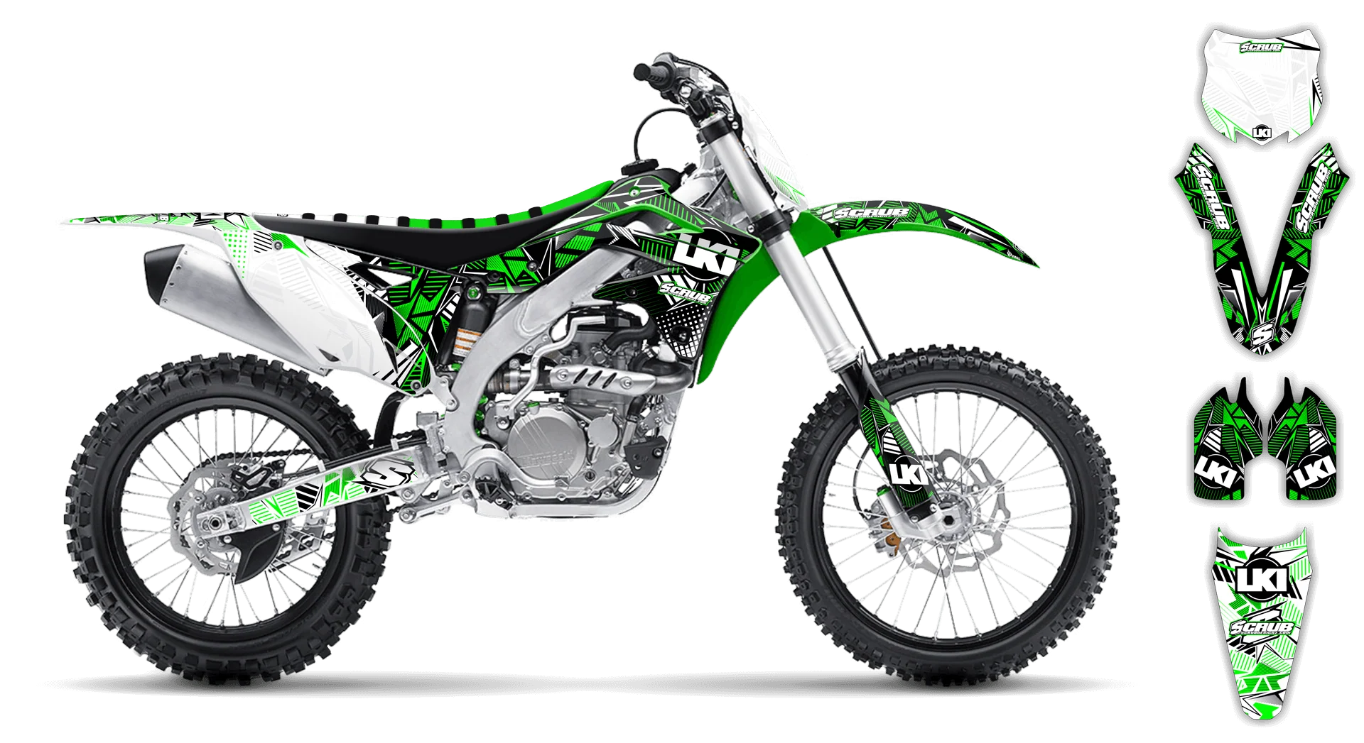 Graphics Kit - Kawasaki - KX 450F - 2013-2015 - Block Pass - ST