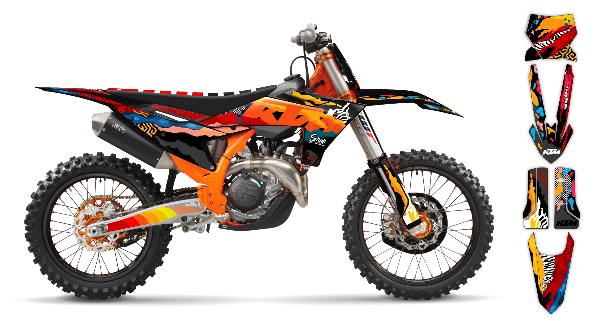 Graphics Kit - KTM - SX SX-F / XC XC-F - 2007-2010 - Kaleido - R1