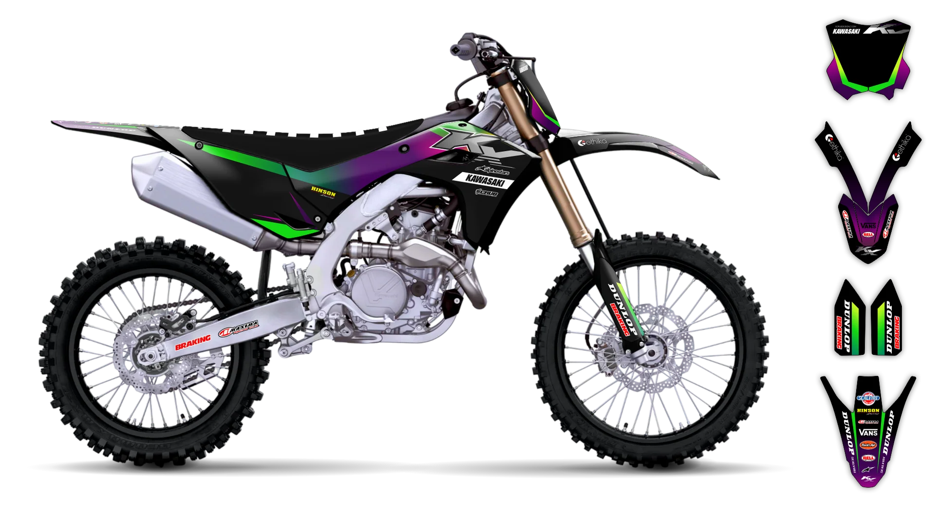Graphics Kit - Kawasaki - KX 450F - 2024-2025 - Rampage - R3