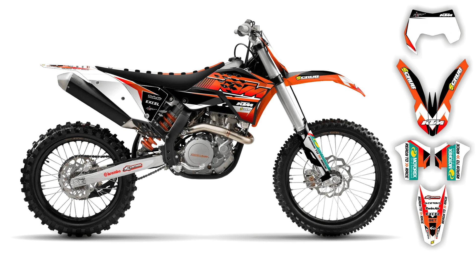 Graphics Kit - KTM - EXC EXC-F / XC-W XCF-W - 2008-2011 - K9 - R1