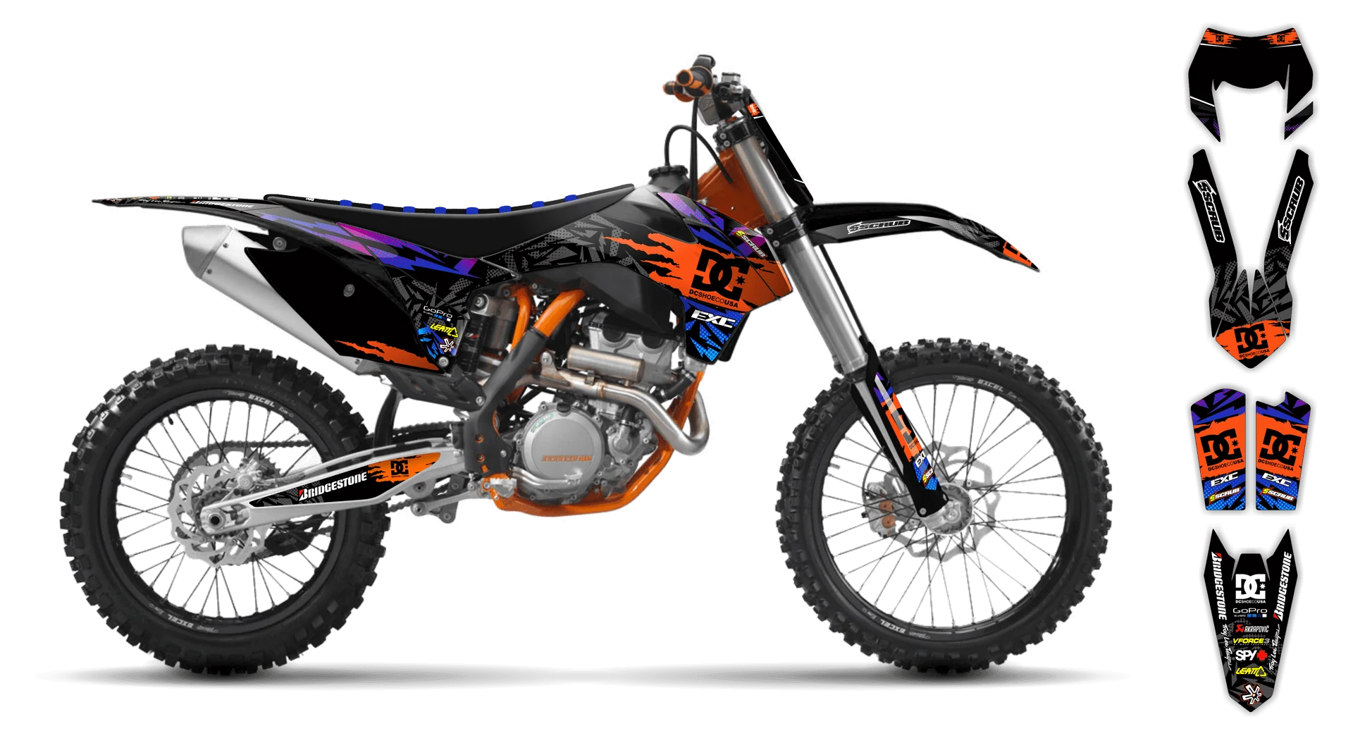 Graphics Kit - KTM - EXC EXC-F / XC-W XCF-W - 2012-2013 - Kicker - LE