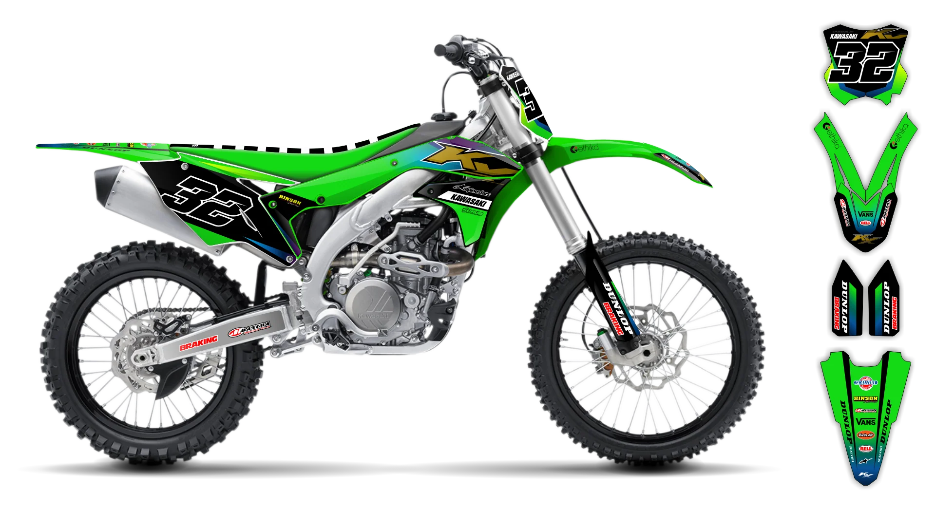 Graphics Kit - Kawasaki - KX 450F - 2016-2018 - Rampage - LE